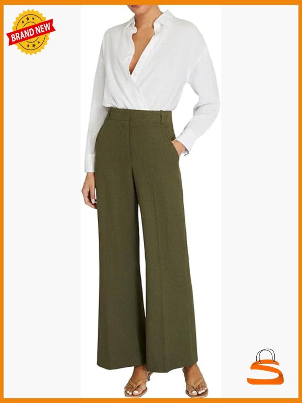 High Rise Wide Leg Linen Trousers